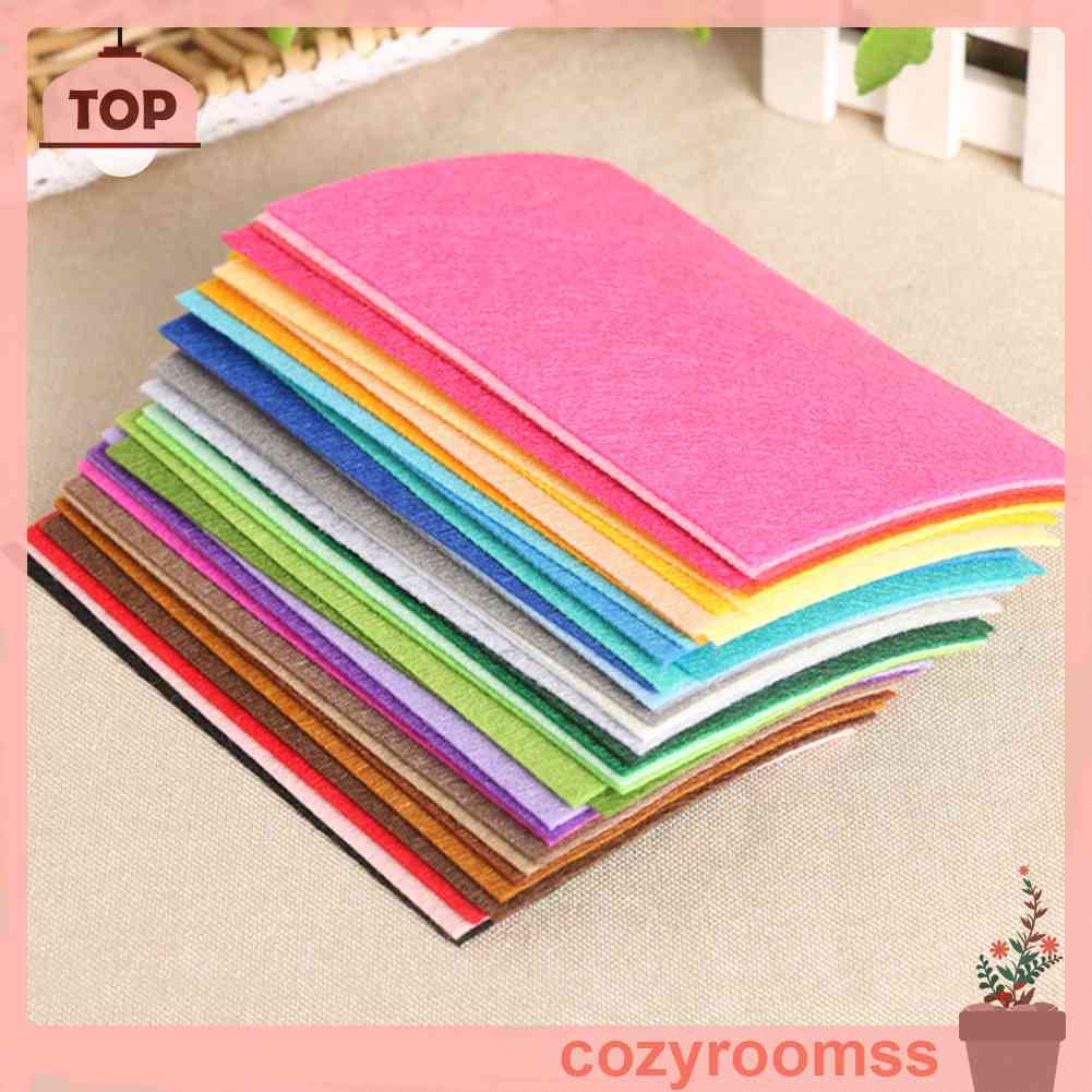 Set 40 Tấm Vải Nỉ Hình Vuông 20x10cm Nhiều Màu Sắc Dùng Để Làm Đồ Trang Trí Thủ Công Đa Năng