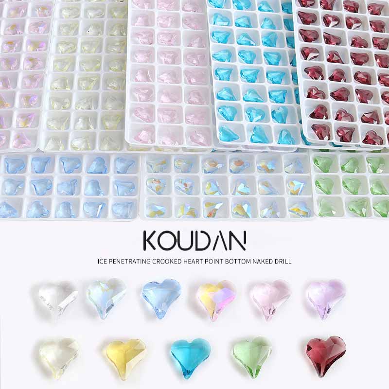 Set 10 Đá Pha Lê Hình Trái Tim Kính Đính Móng Nghệ Thuật DIY