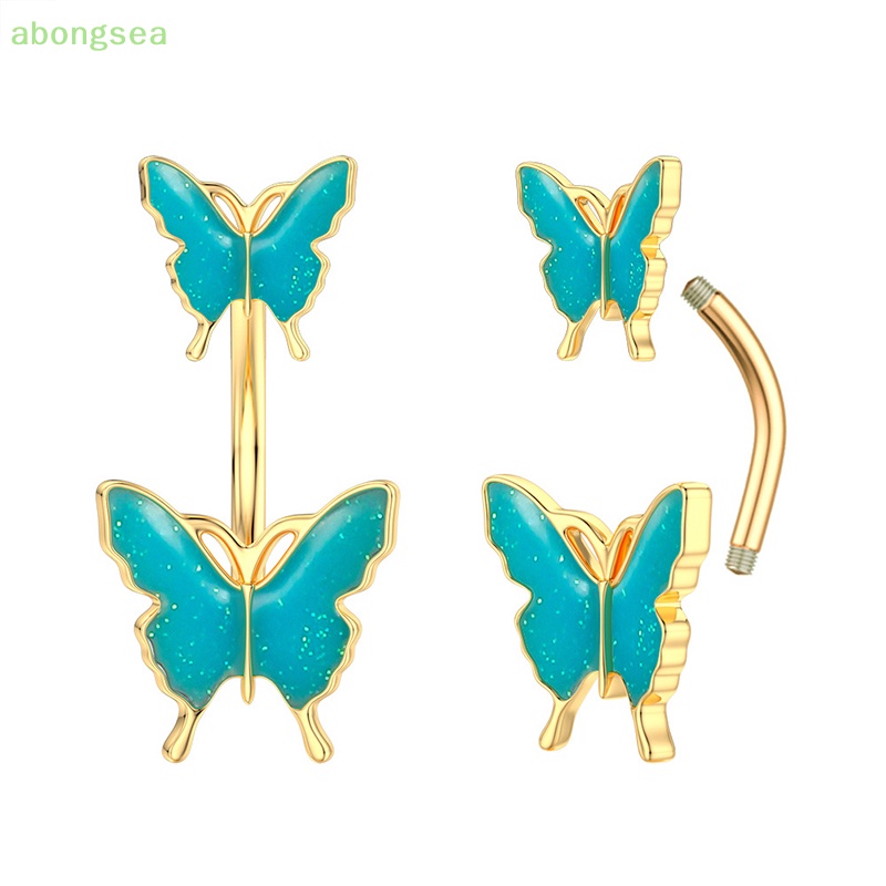 Khuyên Rốn Hình Bướm Bằng Thép Không Gỉ Đính Đá Thời Trang Cho Nữ