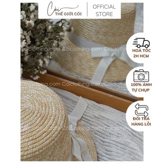 Nón cói cứng vành nhỏ nơ dài