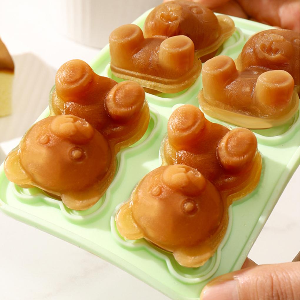 Khuôn Silicone Làm Kem 4 Ngăn Hình Động Vật Đáng Yêu