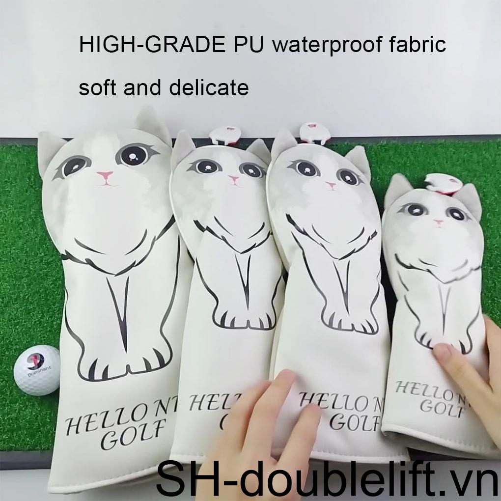 Vỏ Bọc Đầu Gậy Đánh Golf 1 / 3 / 5 / UT Bằng Vải Bông Dày Dặn Chống Nắng Họa Tiết Hoạt Hình Số 3