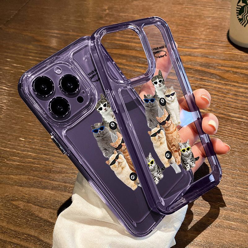 Ốp Điện Thoại TPU Mềm Trong Suốt Chống Sốc Phối Nút Độc Đáo Cho IPhone 11 14 13 12 Pro Max XS X XR 7 + 8 6 6S Plus Sự Bảo Vệ