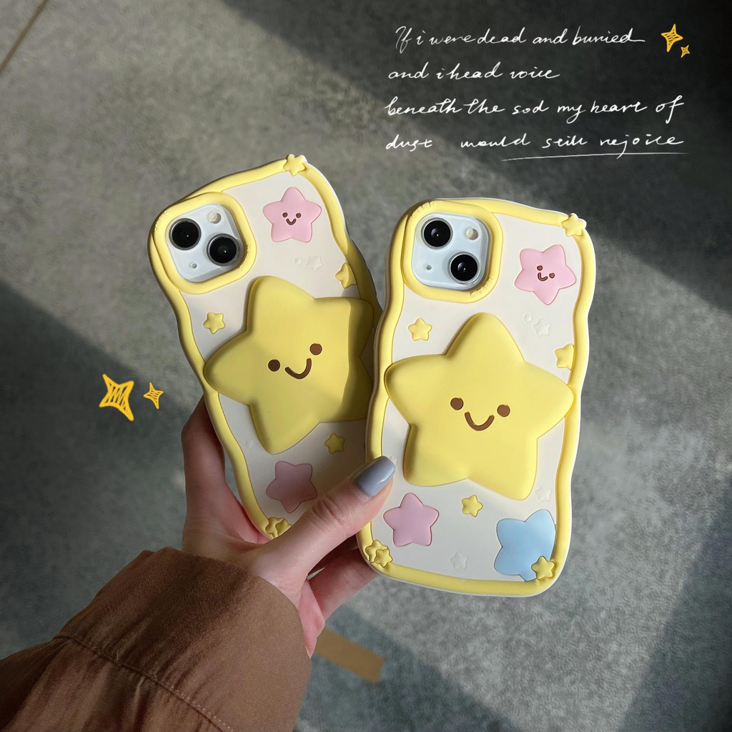 Ốp Điện Thoại Silicon TPU Mềm Hình Ngôi Sao Năm Cánh 3D Chống Sốc Chống Rơi Cho iPhone 14 13 12 11 PRO MAX