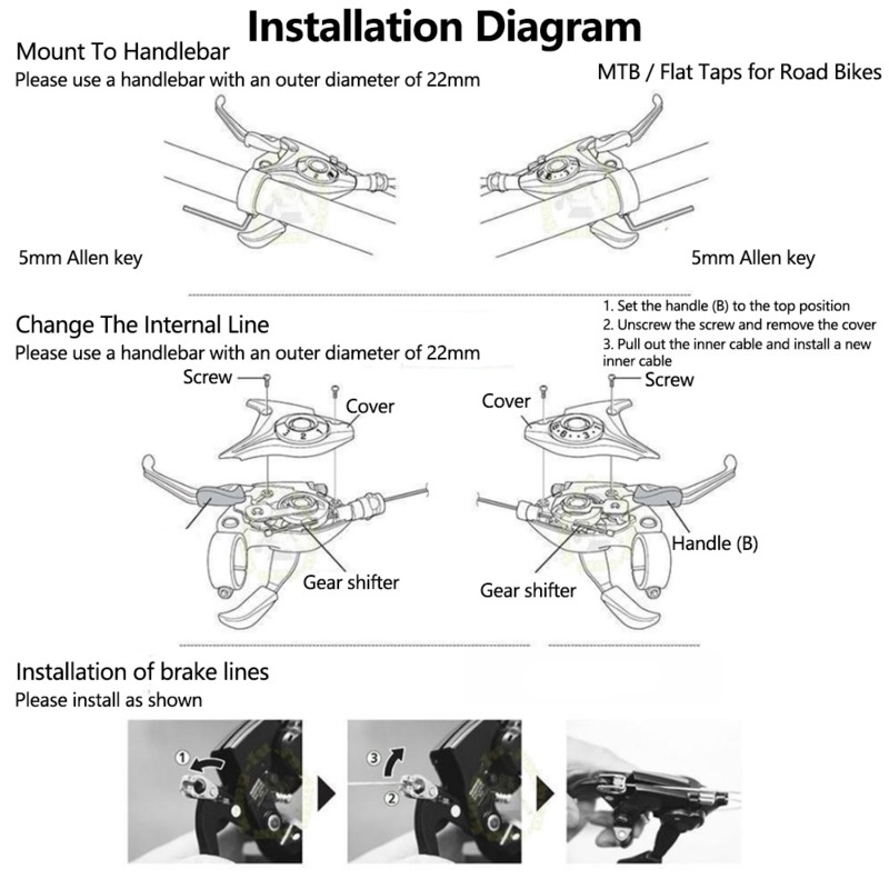 1 Cặp Cần Sang Số 3x7 / 3x8 Cho Xe Đạp Leo Núi