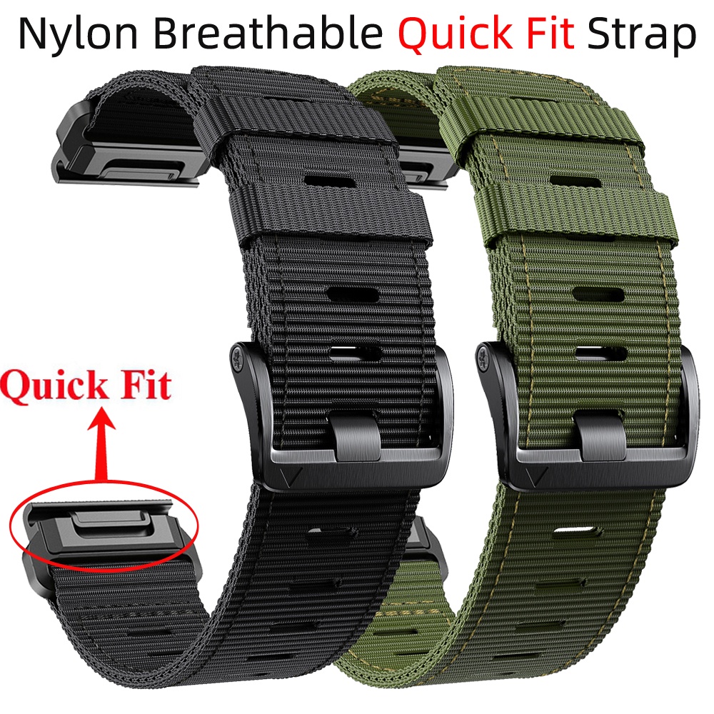 Dây Đeo Nylon 22mm 26mm Thoáng Khí Thay Thế Cho Garmin Fenix 7 7X 6 6X Pro 5 5X Plus 3 3HR 2 Forerunner 965 955 945 935