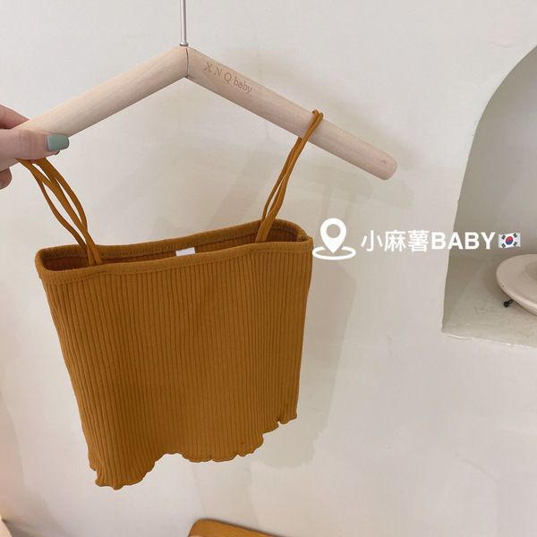 Áo Croptop Sát Nách Màu Trơn Kiểu Hàn Quốc Thời Trang Mùa Hè Cho Bé Gái