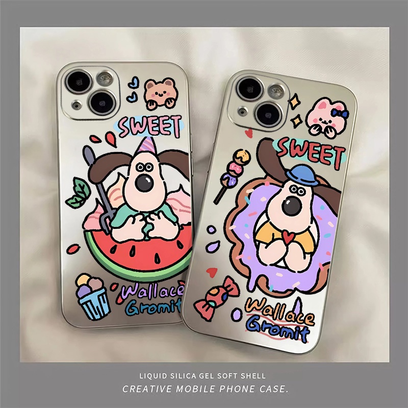 Ốp Điện Thoại Silicon TPU Mềm Mạ Điện Hình Cún Chống Sốc Cho IPhone 14 13 12 11 Pro XS Max XR X 8 + 7 6S Plus