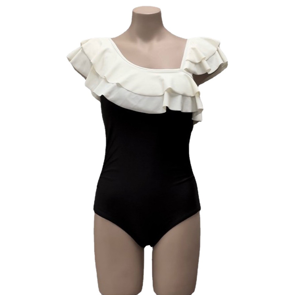 Bộ Đồ Bơi Một Mảnh Phối Bèo Nhún Màu Sắc Tươi Tắn Quyến Rũ Phong Cách Hàn Quốc Cho Nữ