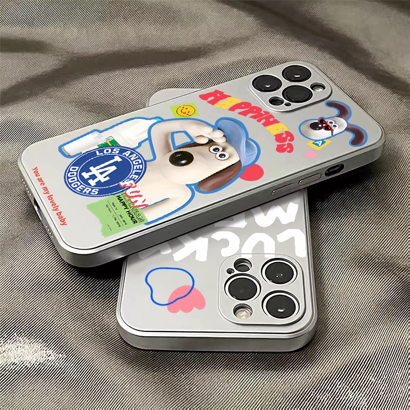 Ốp Điện Thoại TPU Silicone Mềm Mạ Điện Chống Sốc In Hình Chú Cún Cho IPhone 14 13 12 11 Pro XS Max XR X 8 + 7 6S Plus