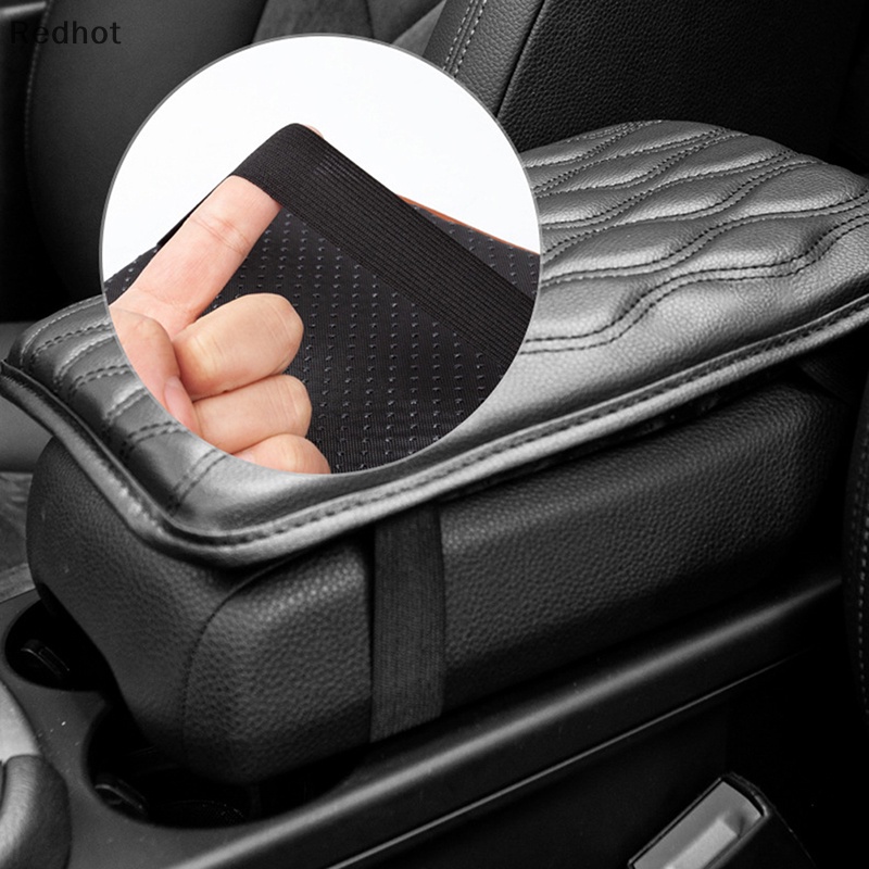 &lt; Redhot &gt; Đệm Da PU Lót Hộp Tỳ Tay Xe Hơi Thêu Họa Tiết Sóng Biển Thông Dụng