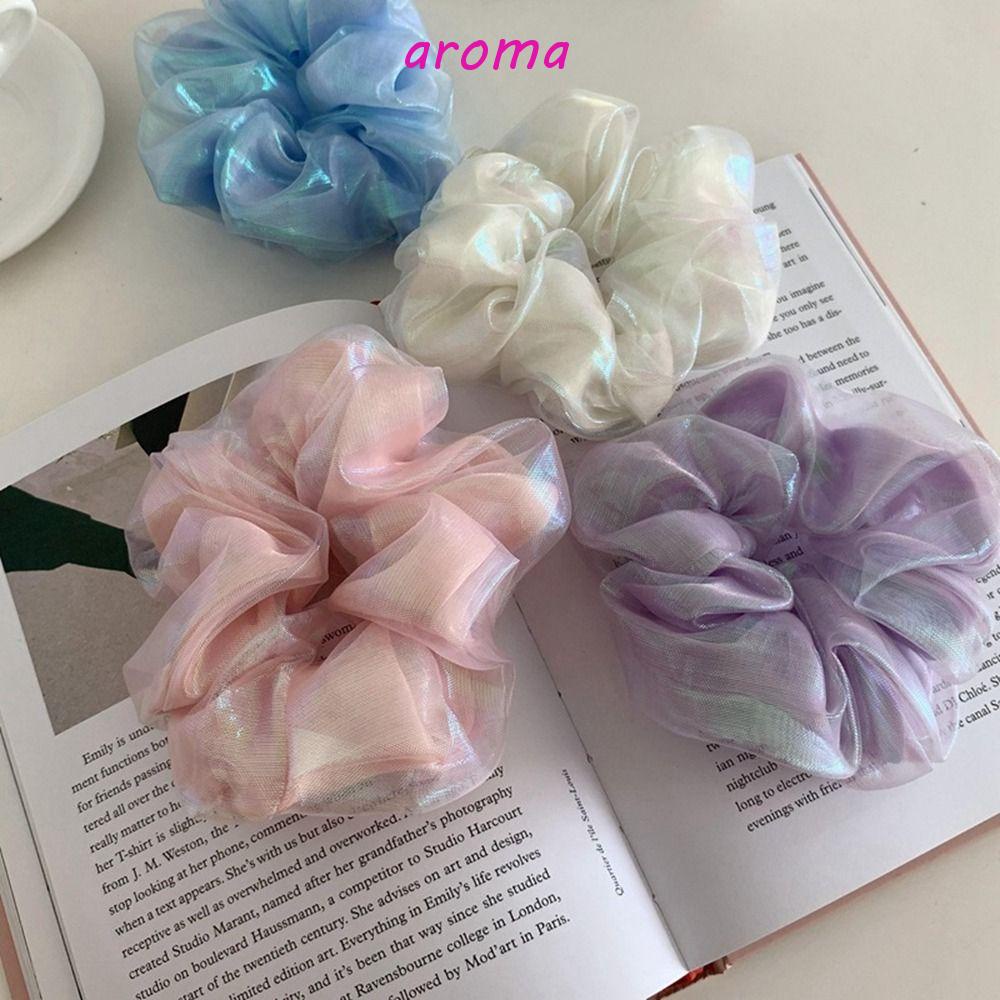 Dây Buộc Tóc Co Giãn Phối Lưới Phong Cách Hàn Quốc Cho Nữ