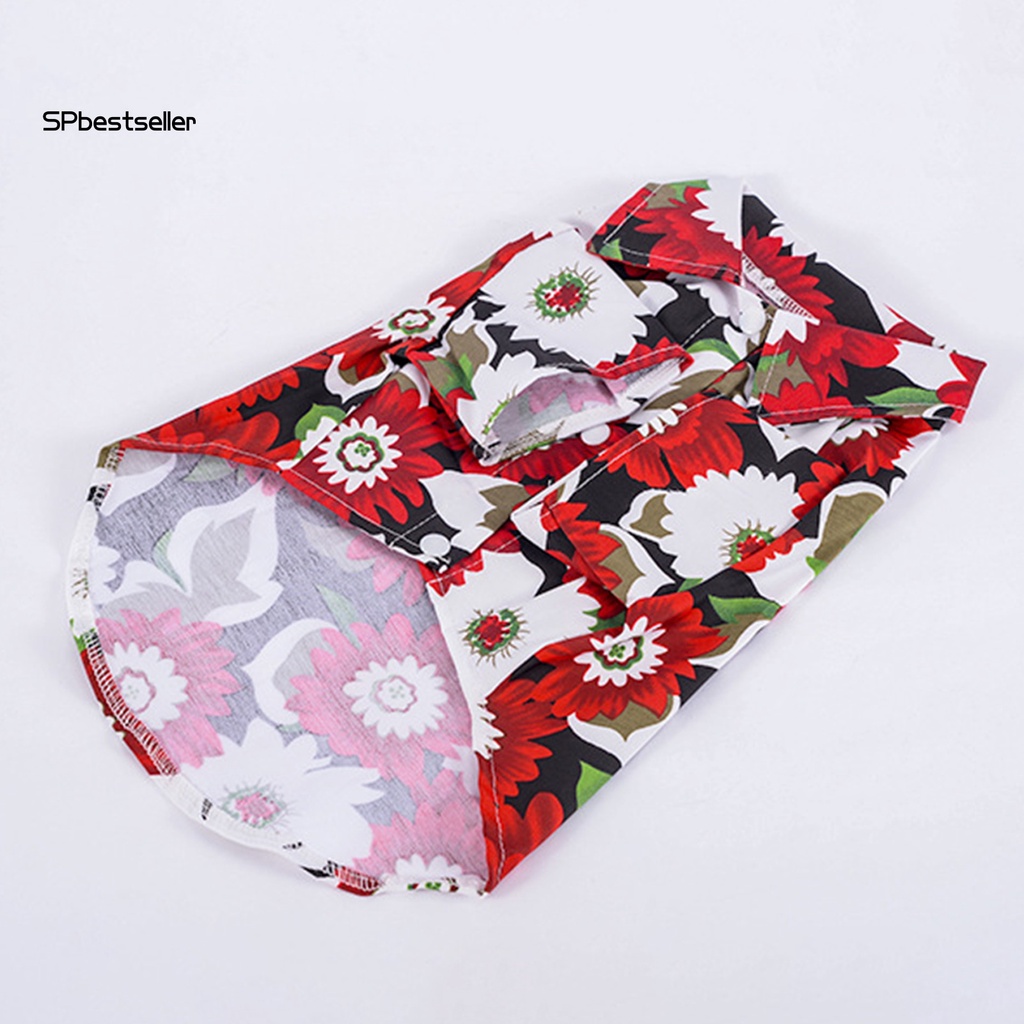 Áo Thun Polyester In Hình Hoa Cúc Phong Cách Hawaii Cho Cún Cưng