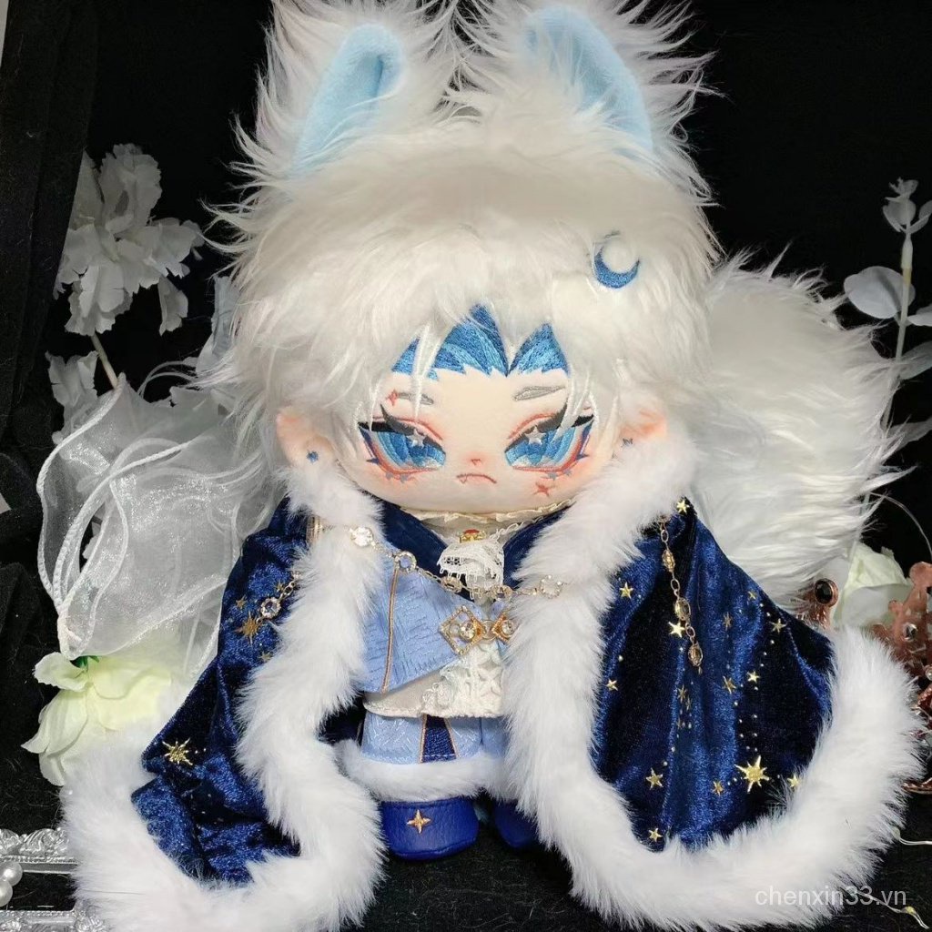 Búp Bê Nhồi Bông Cotton Hình Ngôi Sao / Chú Sói Đuôi Nam Châm Đáng Yêu 20cm XS5E