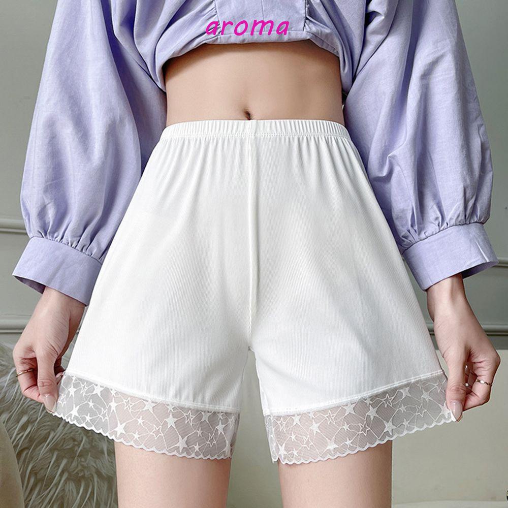 Quần Lót Boxer Lưng Cao Dáng Rộng Bằng Polyester Màu Sắc Trơn Thoáng Khí Thời Trang Mùa Hè Quyến Rũ Cho Nữ