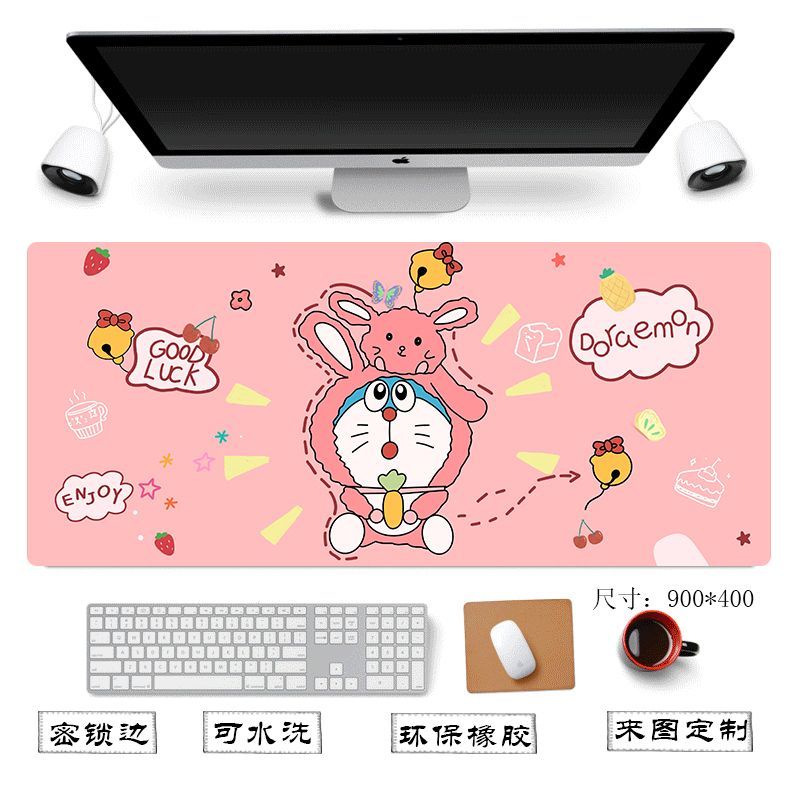 Tấm Lót Chuột Máy Tính 700x300x3mm Chống Trượt In Hình Doraemon Dễ Thương