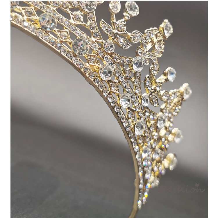 Cài Tóc Hình Vương Miện Đính Đá Lấp Lánh Cho Cô Dâu