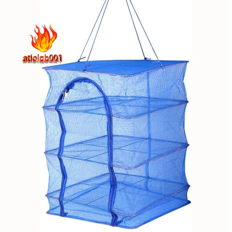 1 cái Giá phơi 4 lớp có thể gập lại cho các món ăn cá rau lưới Treo lưới sấy , Cách tự nhiên để làm khô thực phẩm