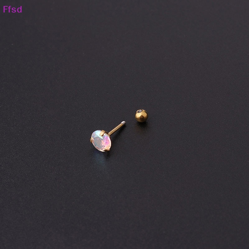 1 Khuyên Tai Dạng Xoắn Ốc Đính Đá Zircon Nhiều Màu Cho Nữ