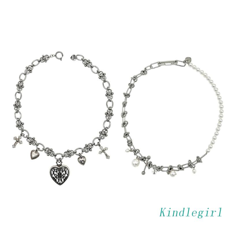 Dây Chuyền Sợi Xích Bằng Hợp Kim Mặt Thánh Giá Phong Cách Hip hop Thời Trang Mùa Hè Cho Nữ