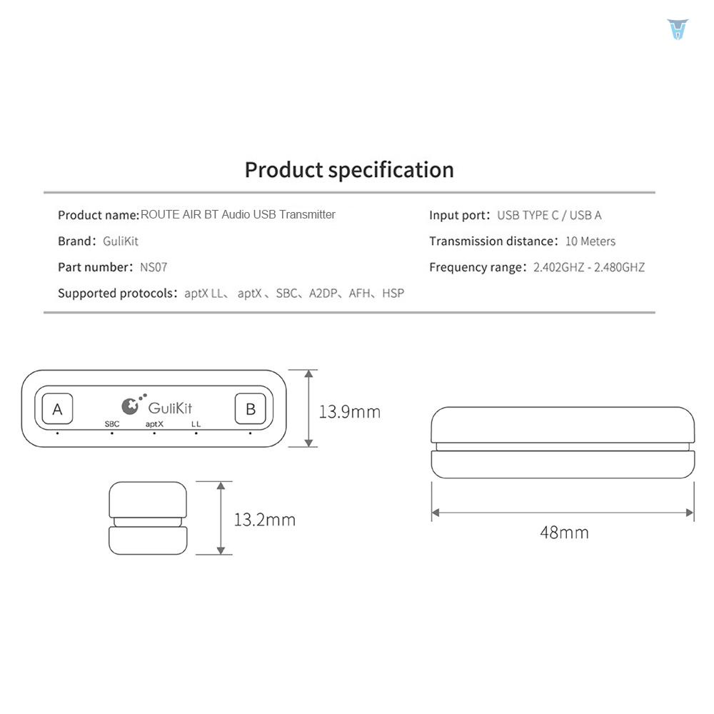 Bộ Chuyển Đổi Âm Thanh Không Dây Gulikit NS07 BT Loại C Tương Thích Với Công Tắc Ninten-do