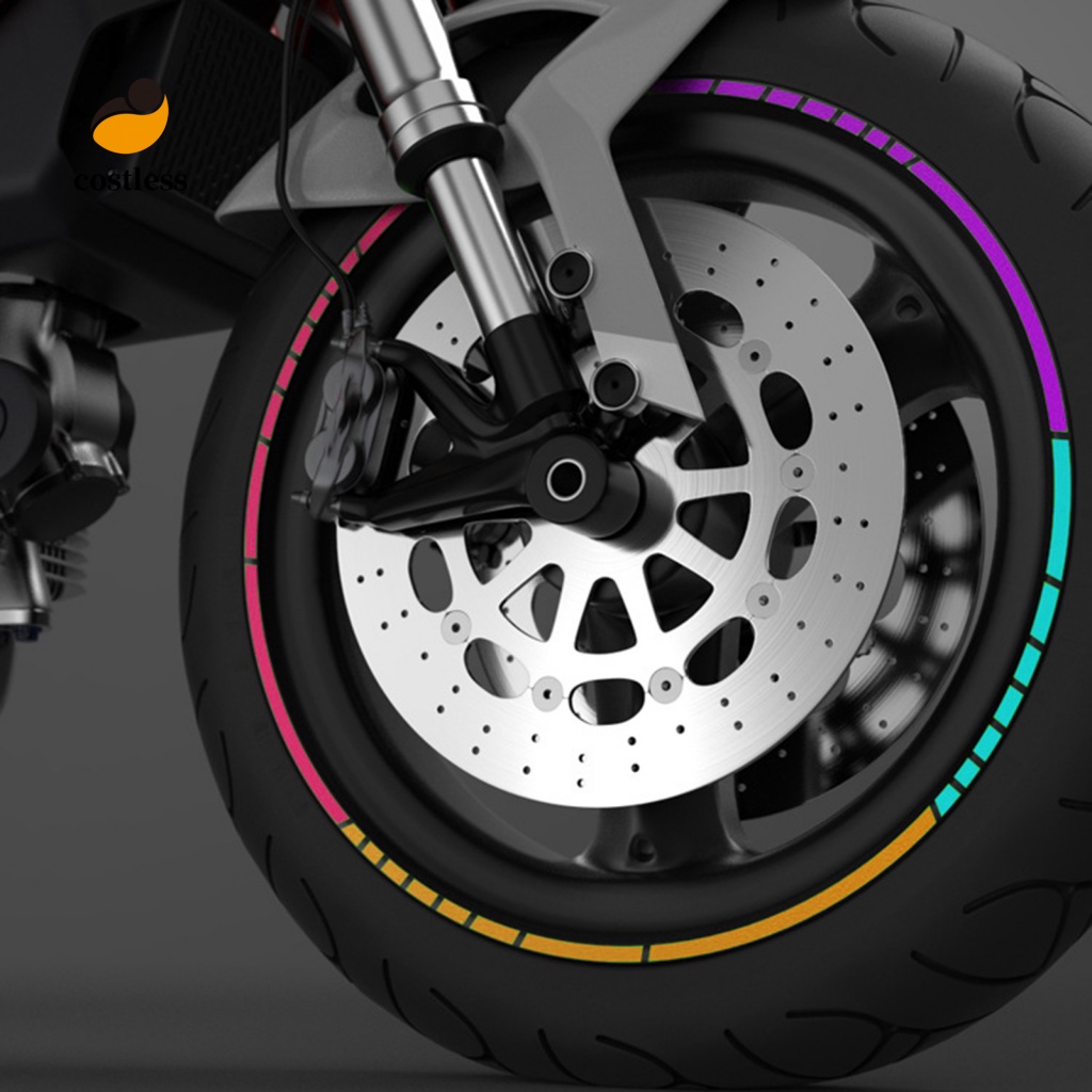 Bộ 16 Miếng Dán Phản Quang Nhiều Màu Sắc Trang Trí Vành Bánh Xe Hơi Xe Máy