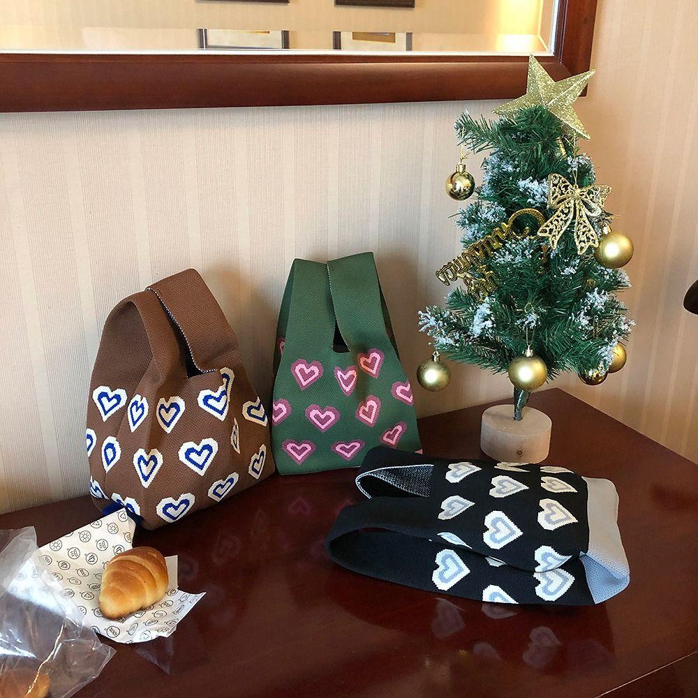 Fallforbeauty Túi Đeo Vai / Xách Tay Đan Len Sức Chứa Lớn Phong Cách Hàn Quốc Thanh Lịch Cho Nữ