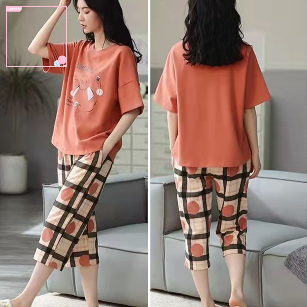 Bộ Đồ Ngủ 2 Món Dáng Rộng Thiết Kế Xinh Xắn Cho Nữ