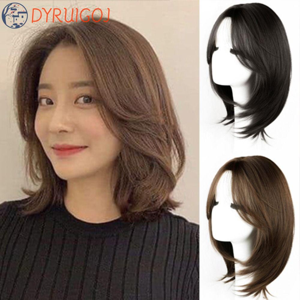 Tóc Giả Bob Dáng Ngắn Màu Đen Bằng Sợi Tổng Hợp Chất Lượng Cao Dành Cho Nữ