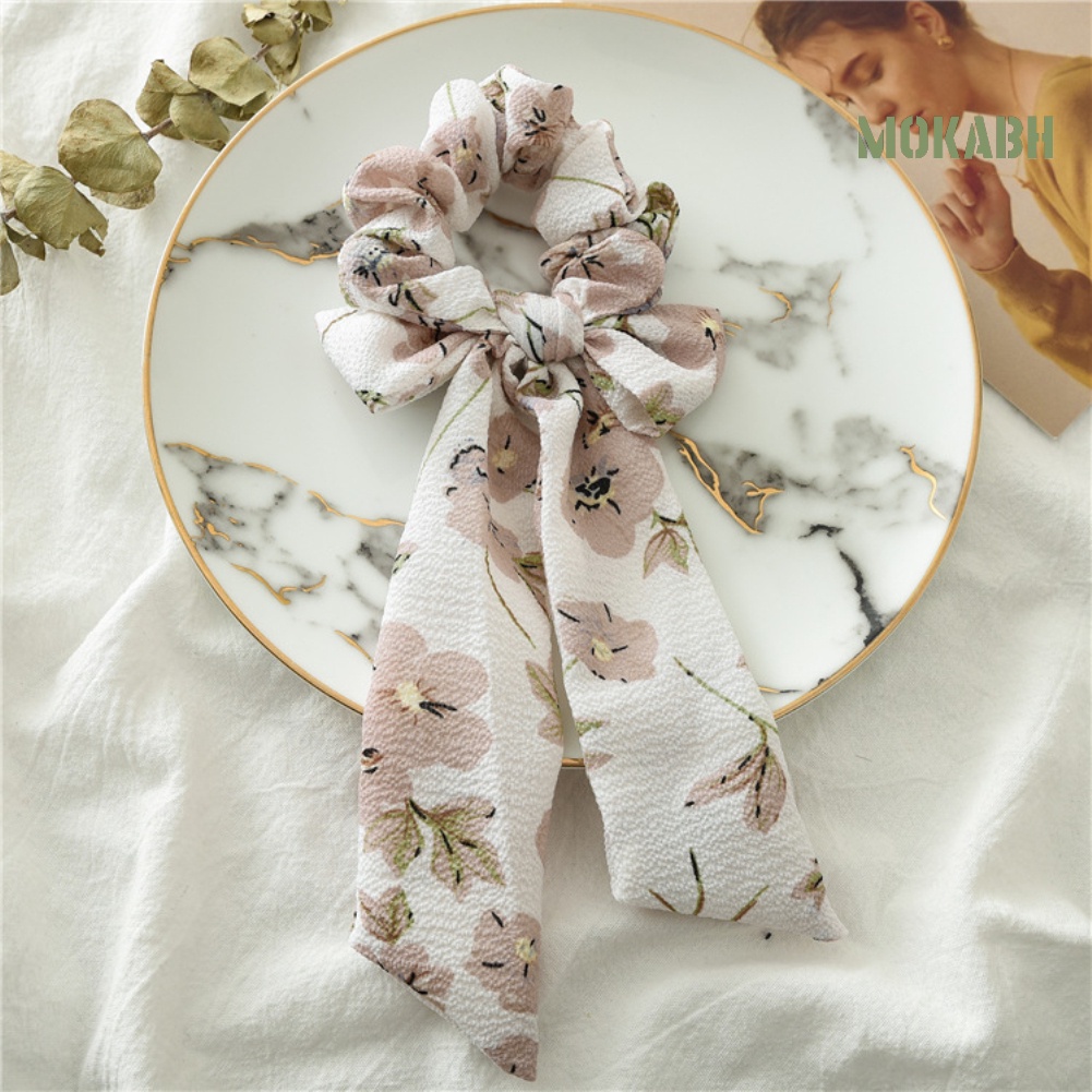 Dây Cột Tóc Đuôi Ngựa Thắt Nơ Họa Tiết Chấm Bi Cho Nữ