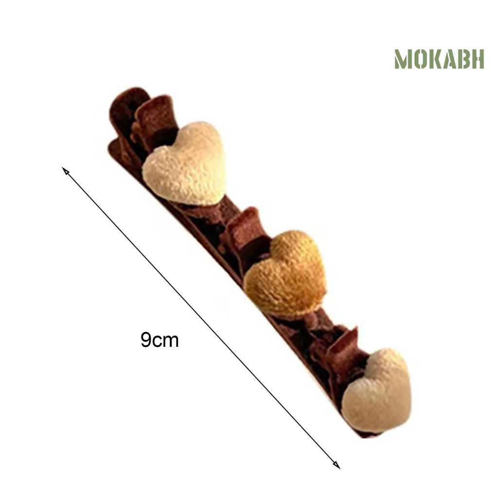 Kẹp Tóc Hai Lớp Họa Tiết Trái Tim Đơn Giản Thanh Lịch Cho Nữ