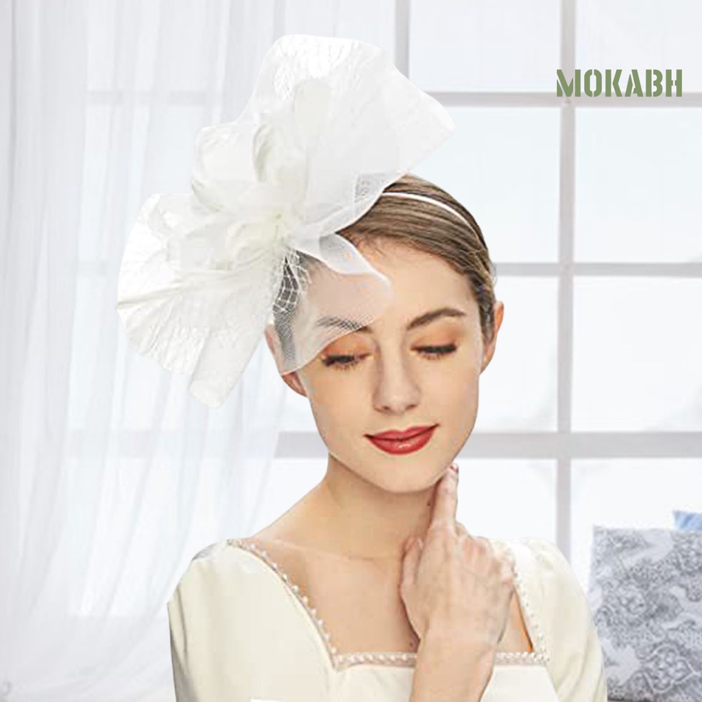 [Mok Abh] Băng Đô Cài Tóc Phối Lưới Thời Trang Cho Cô Dâu