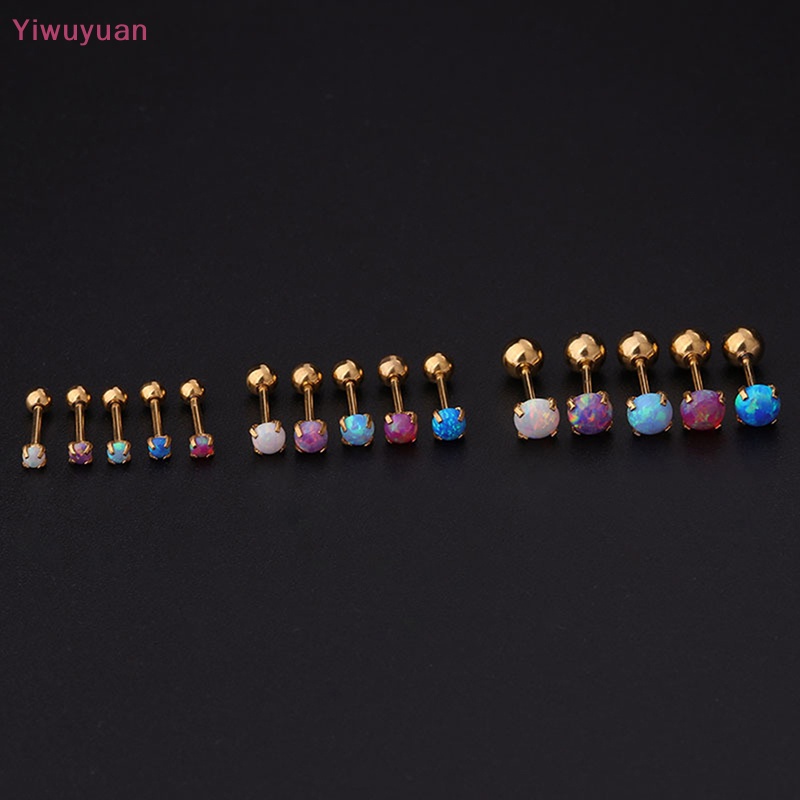 1 Khuyên Tai Xoắn Ốc Đính Đá Opal Nhiều Màu Mới