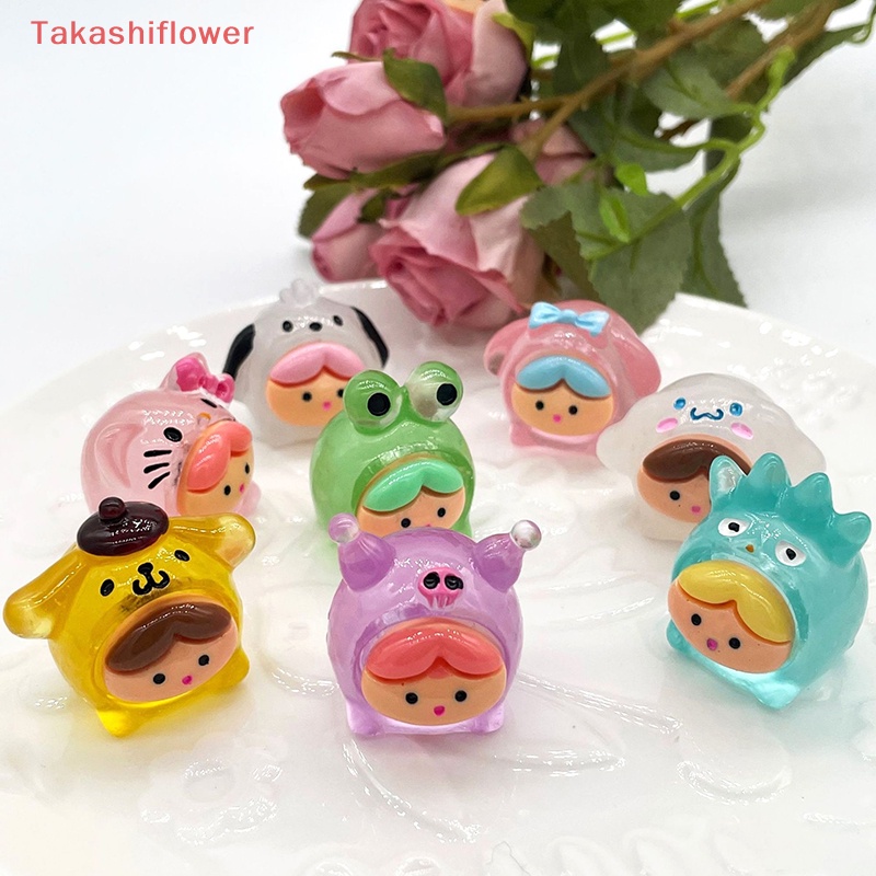 1 Đồ trang trí Búp Bê Mini Dạ Quang Hình Sanrio Hello Kitty Cinnamon Trang Trí Tiểu Cảnh