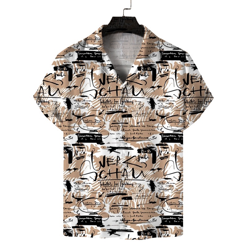 Áo Sơ Mi Ngắn Tay In Họa Tiết 3D Phong Cách Âu Mỹ Mới Cho Nam