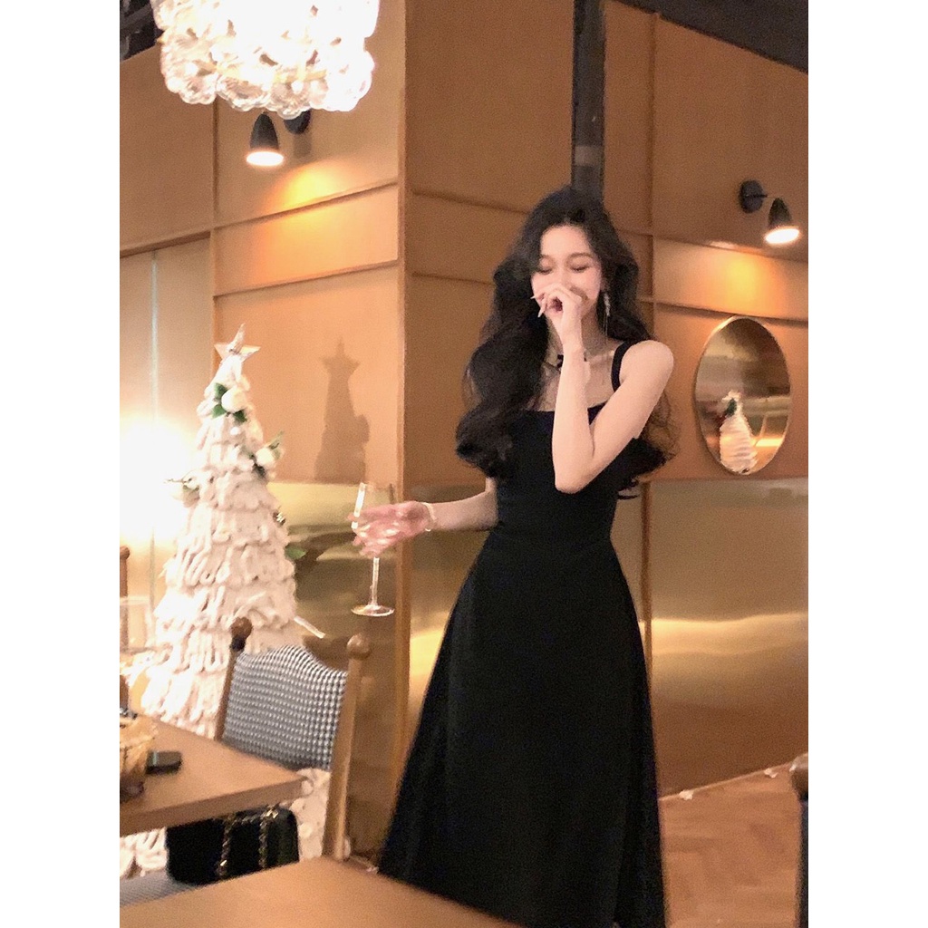 SUXI Đầm Midi Hai Dây Dáng Chữ A Màu Sắc Đơn Giản Thời Trang Mùa Hè Xinh Xắn Cho Nữ