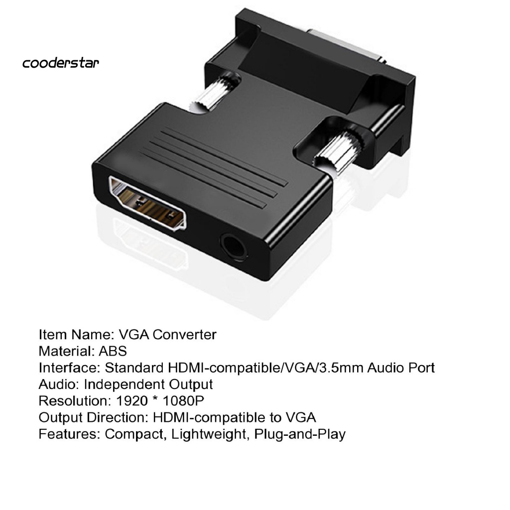 Bộ Chuyển Đổi VGA Màu Đen Chuyên Dụng Cho TV / Máy Chiếu