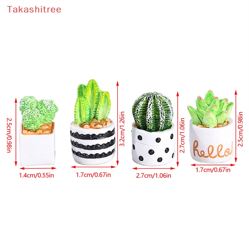 1 / 4 Chậu Cây Mini Tỉ Lệ 1: 12 Dùng Trang Trí Tiểu Cảnh / Nhà Búp Bê