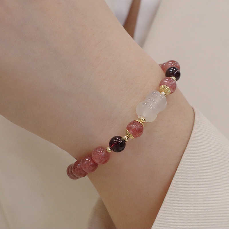 {Hàng Mới Về!} Hàng Mới Về!} Đầm Không Tay Thời Trang Mùa HèVòng Tay Pha Lê Hình Trái Dâu Xinh Xắn Cho Nữ