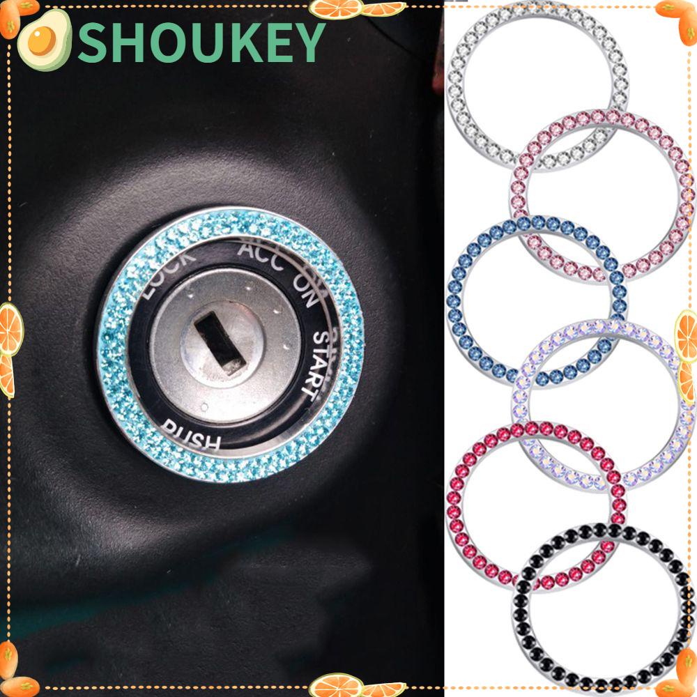 Decal Dán Nút Bấm Xe Hơi SHOUKEY Ring|Vòng Tròn Trang Trí Nội Thất Xinh Xắn Chất Lượng