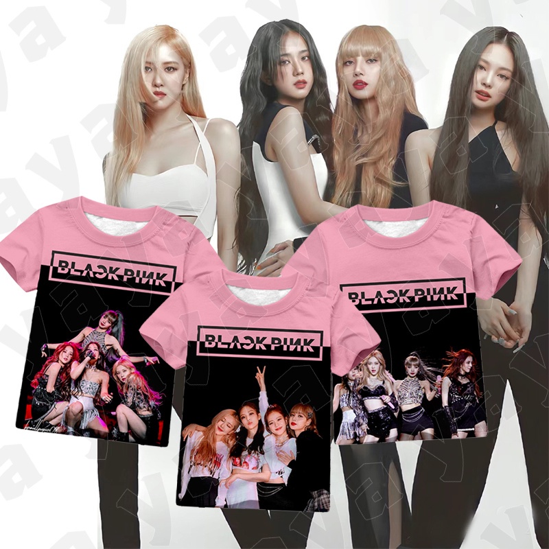 Áo Thun Tay Ngắn In Hình Nhóm Nhạc blackpink 3d Cho Bé