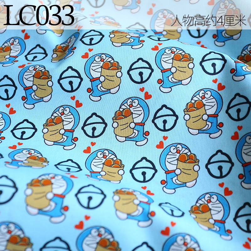 Vải Cotton Họa Tiết Mèo Hoạt Hình Dùng May Vá Thủ Công DIY