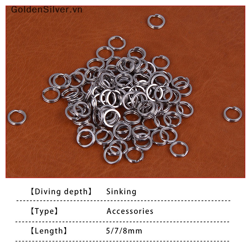 Set 50 Khuyên Thép Không Gỉ Màu Vàng Kim Dùng Để Câu Cá Tiện Dụng