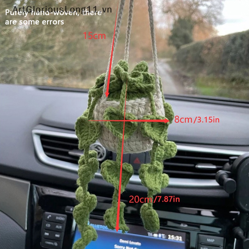1 Cây Mọng Nước Đan Móc Thủ Công Dễ Thương Trang Trí Xe Hơi