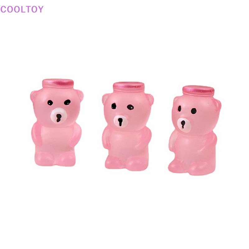 Cooltoy Set 5 Ly Nước Mini Màu Dạ Quang Hình Gấu Dễ Thương Trang Trí Nhà Búp Bê