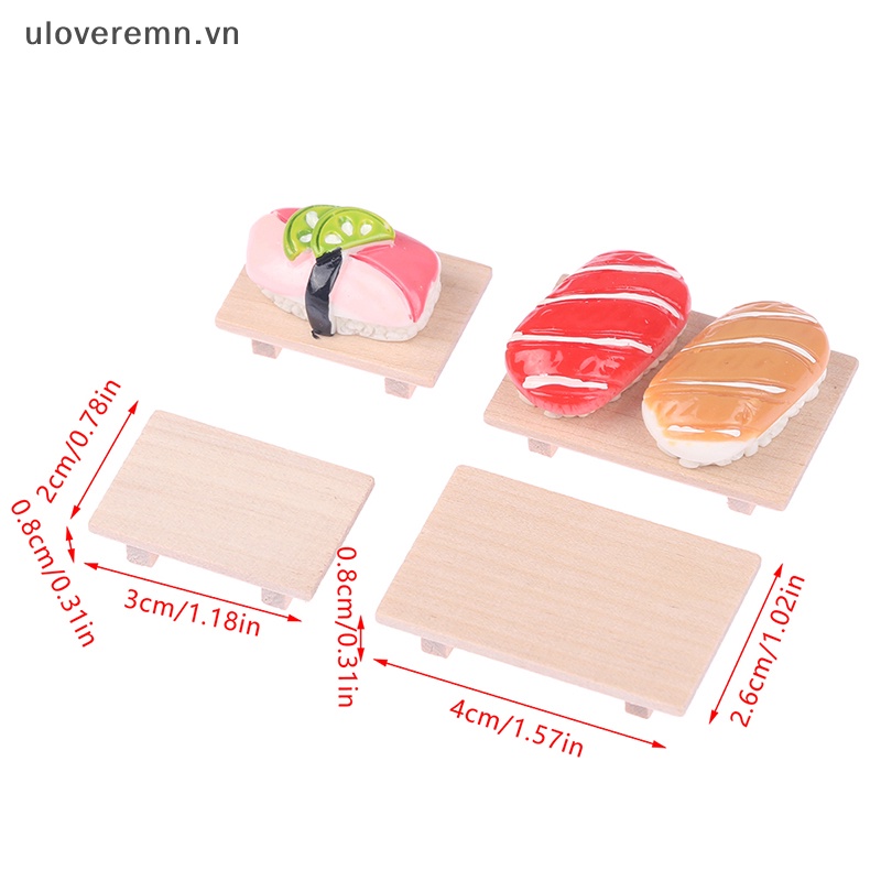 1 Bộ Dĩa Sushi Trái Cây Trang Trí Nhà Búp Bê Tỉ Lệ 1: 12