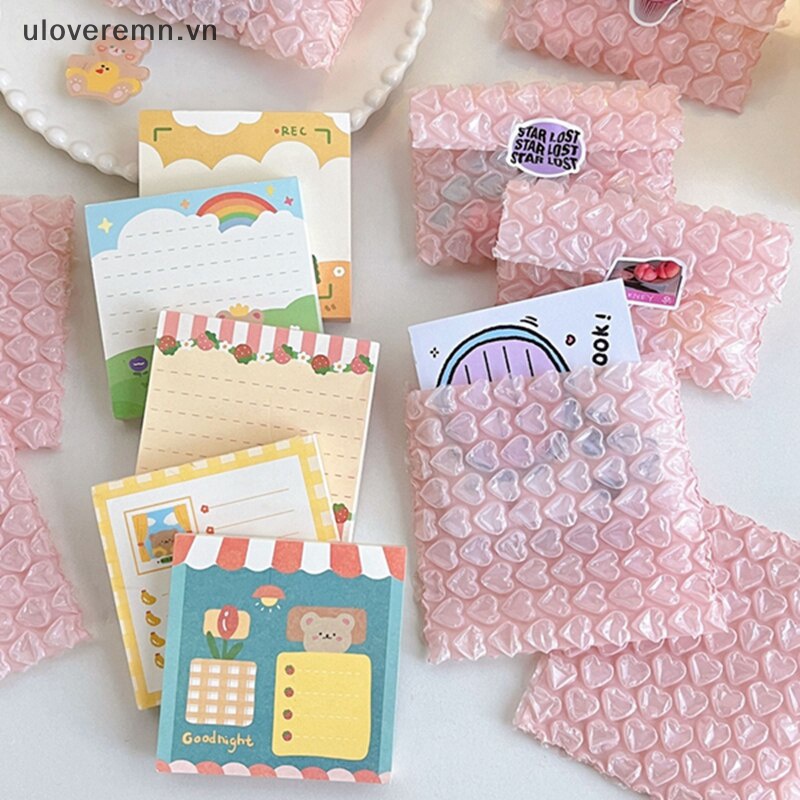 Uloveremn Set 10 Túi Bong Bóng Hình Trái Tim Kawaii Có Đệm Đóng Gói Hàng Cho Doanh Nhân