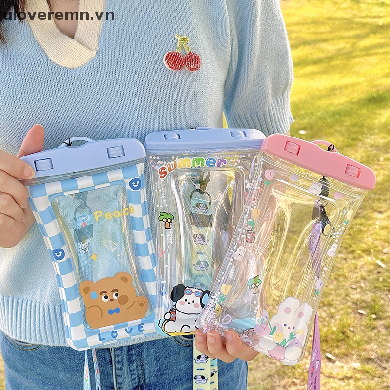 Túi Đựng Điện Thoại Trong Suốt Chống Nước Chống Bụi Họa Tiết Hoạt Hình Có Thể Chạm Màn Hình Cảm Ứng