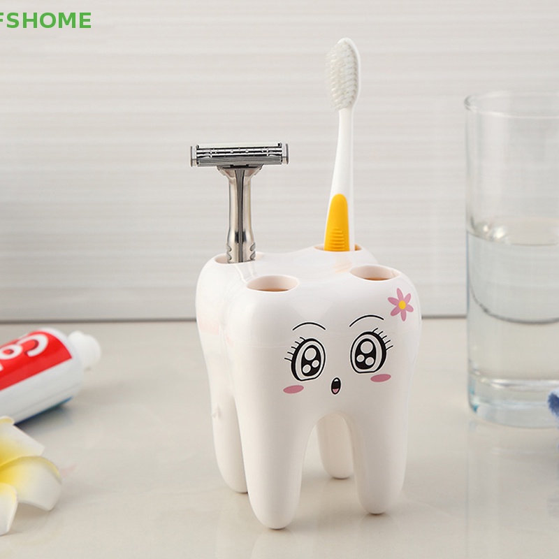 Giá Đựng Bàn Chải Đánh Răng 4 Lỗ Hình Chiếc Răng Mới
