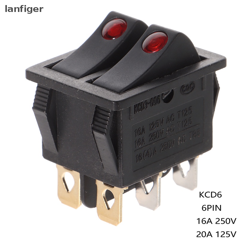 Công Tắc Bật / Tắt Đèn Lanf KCD6 6PIN 16A 220V KCD6 Cho Tàu Thuyền
